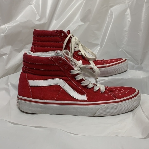 WOMEN’S Vans Off the Wall Red High Tops Size 6 - Picture 4 of 14